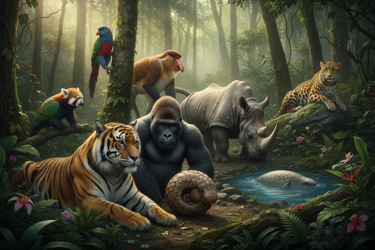Professional image illustrating Top 10 Endangered Animals You Need to Know About