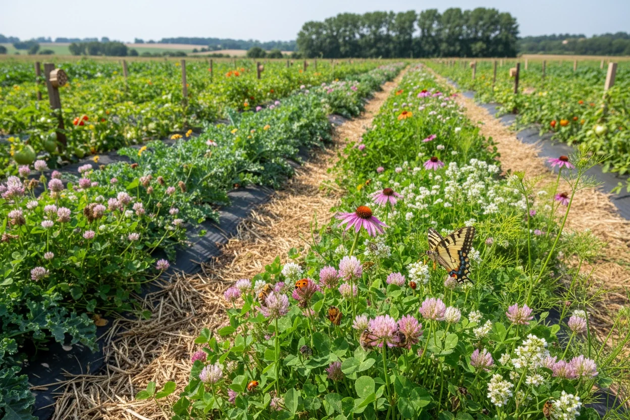 Professional image illustrating Strategies for Enhancing Insect Populations in Agriculture