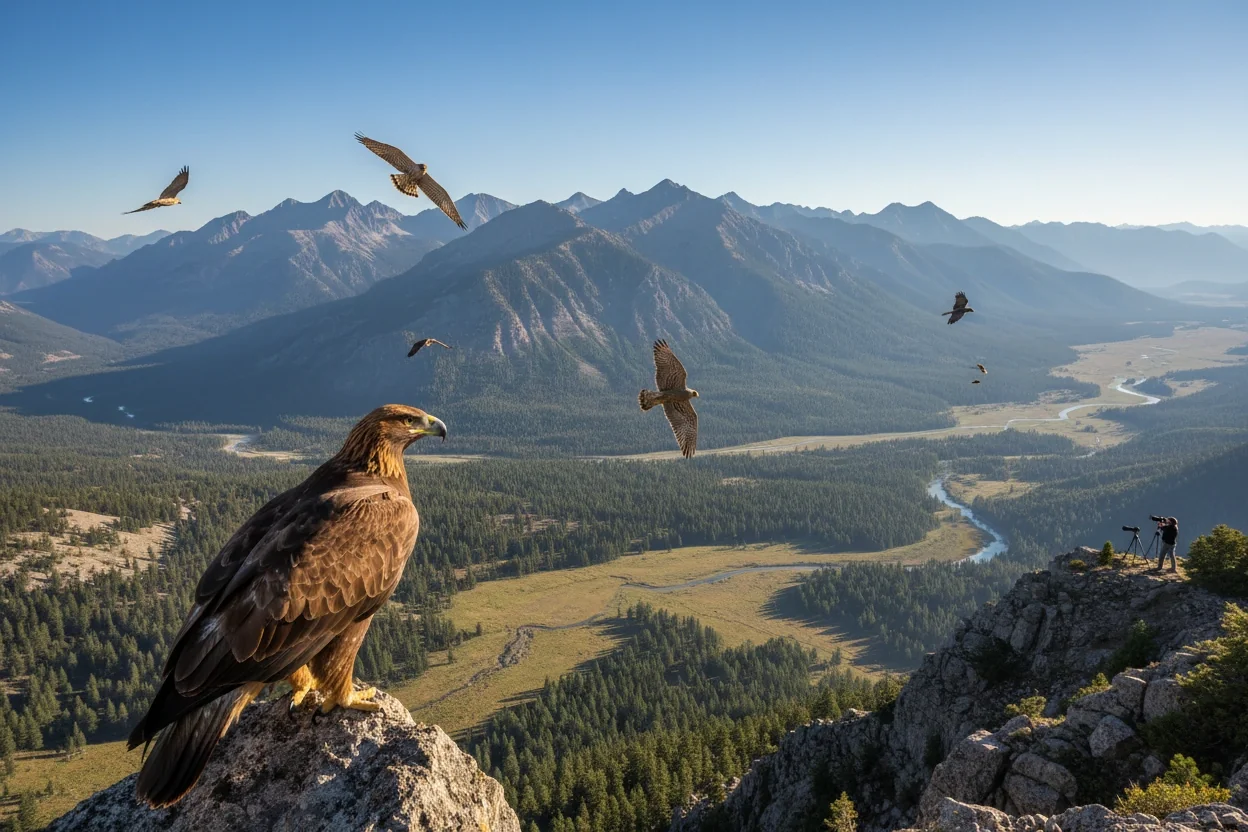 Professional image illustrating Top Birding Hotspots for Observing Birds of Prey