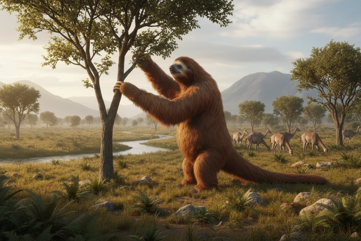 Professional image illustrating 3. Megatherium (Giant Ground Sloth)