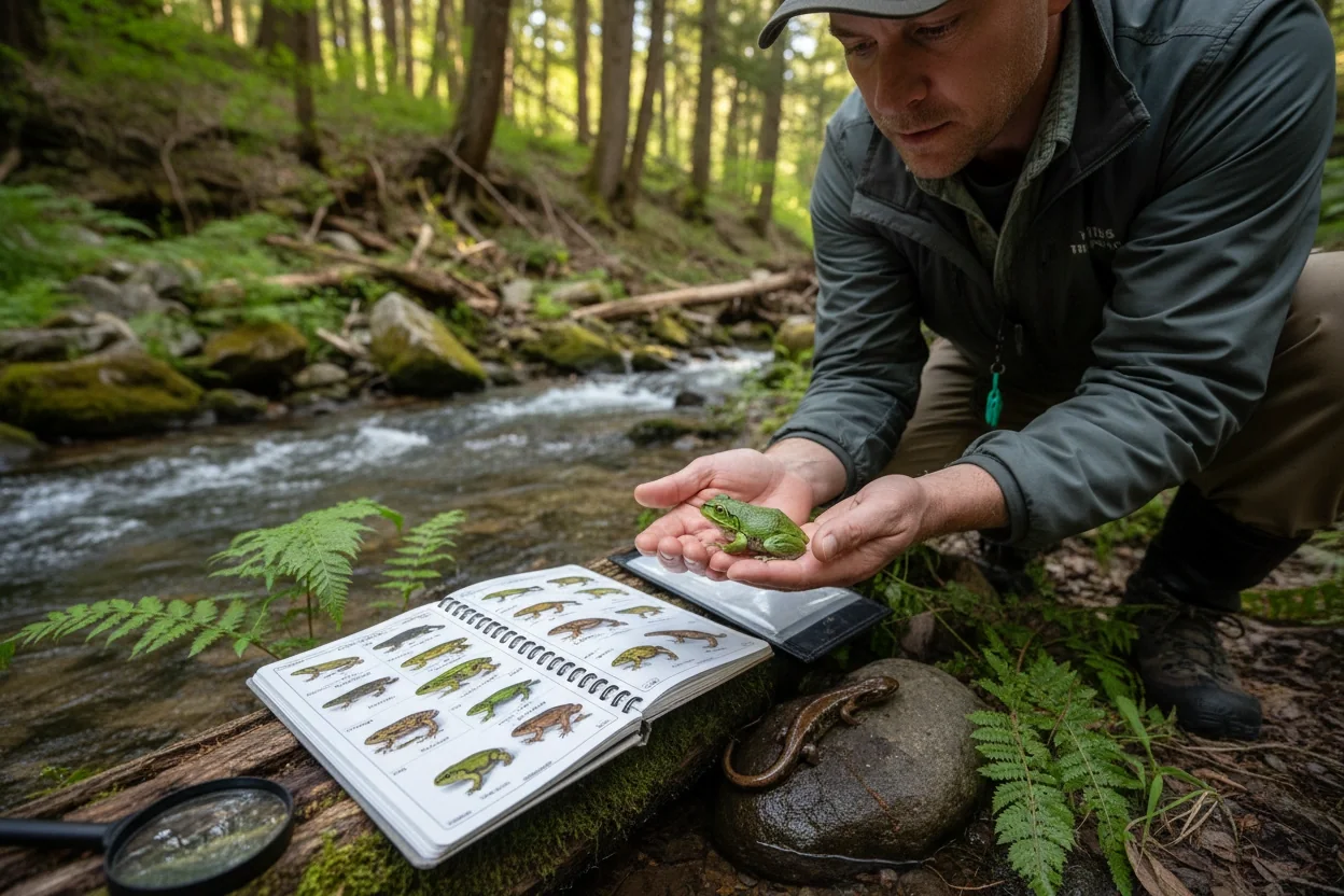 Professional image illustrating Identifying Amphibian Species Locally